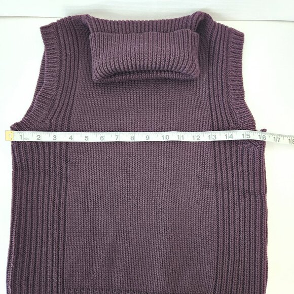 Vintage Kenneth Cole Merino Wool Sleeveless Turtleneck Eggplant Size Medium - Picture 6 of 8
